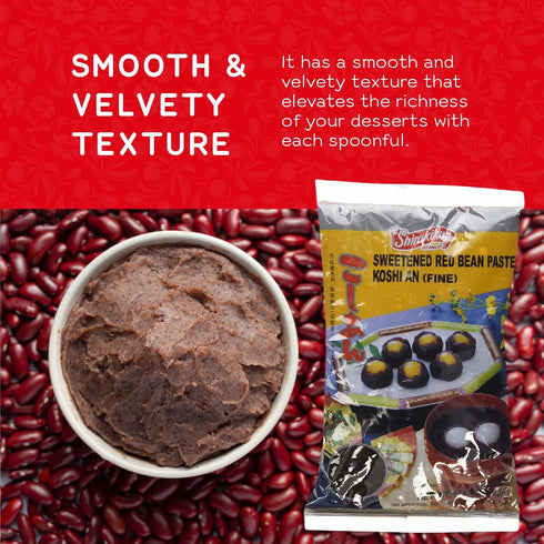 17.6oz Pack Shirakiku Red Bean Paste Koshi AN (Fine) | Japanese Sweetened Red Bean with Sugar and Water, No Artificial