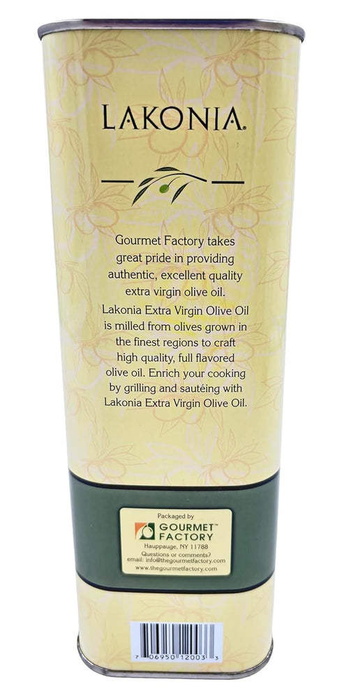 LAKONIA IMPORTS 101.4 Oz 3L Lakonia Extra Virgin Olive Oil can GREECE