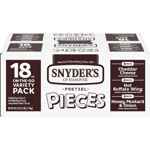 Snyder's of Hanover Pretzel Pieces, Variety Pack of Pretzels Individual Packs, 2.25