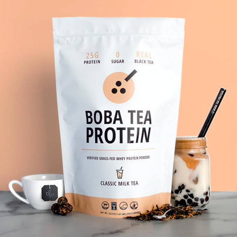 25g 19 Classic Milk Tea Protein Powder | Grass-Fed Whey Protein Isolate Powder | Gluten-Free & Soy-Free Bubble Tea