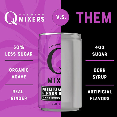 Q Mixers Premium Ginger Beer Variety Pack: Ginger Beer, Tropical Ginger Beer, Hibiscus Ginger Beer (Pack of 12)