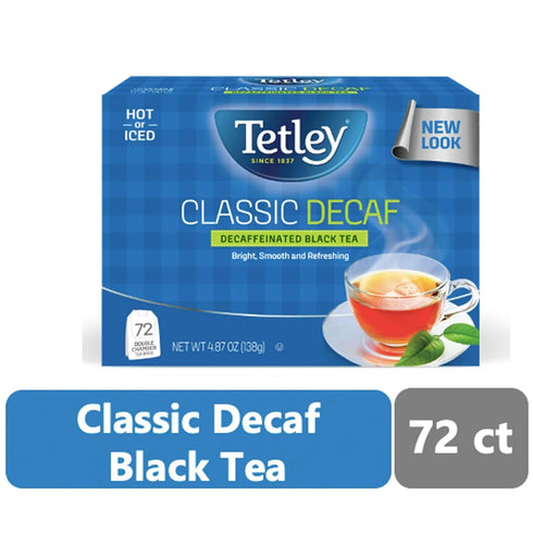 72 Count Tetley, Decaffeinated Classic Black Tea Bags