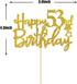 Gold Glitter 53rd Birthday Cake Topper - Happy 53rd Birthday Party Decorations & Supplies - 53 Cake Topper