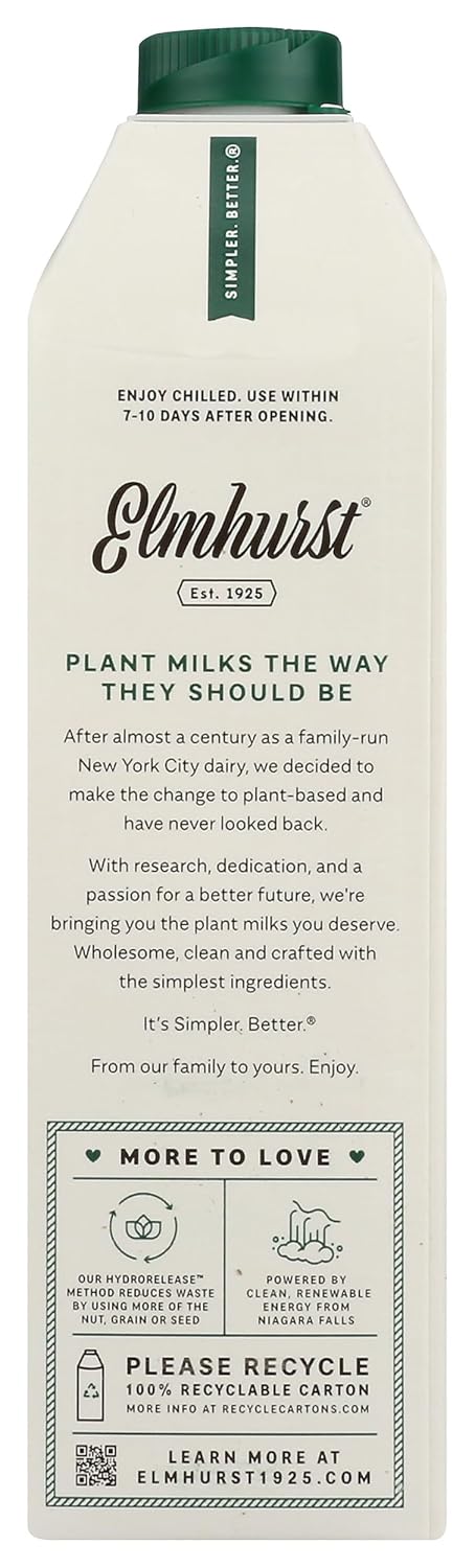 32 Oz Elmhurst, Milk Oat Unsweetened, Fl