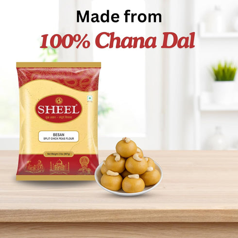 2 Lb (907g)~ Sheel Chana Besan - Split Chick Peas Flour - All Natural | Gluten Friendly | NON-GMO | Vegan | Indian