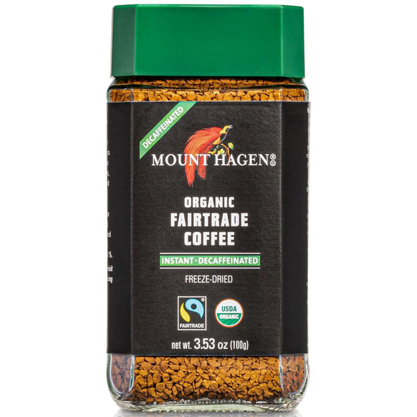 Mount Hagen 3.53oz Organic Freeze Dried Instant Decaf Coffee | Eco-friendly, Fair-Trade