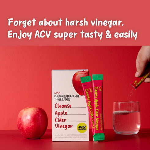Pack 3 30 Packets LIAF Apple Cider Vinegar | Variety Flavors Apple Lychee Lemon | Individual