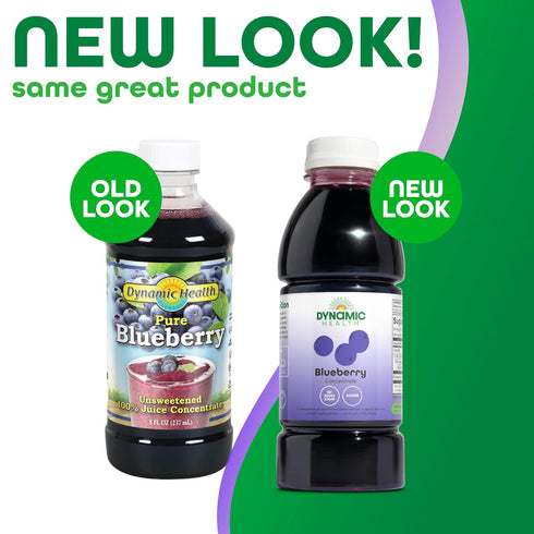 100% 16 oz Dynamic Health Blueberry Concentrate, Concentrate, Unsweetened, No Additives, Brain Function, Antioxidant