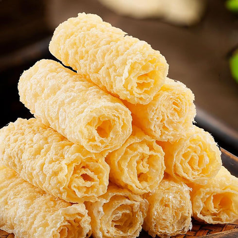 DTzygrvx (120g 2 packs/240g)8.5oz Deep Fried Bean Skin Rolls ean curd roll Dried Tofu Skin