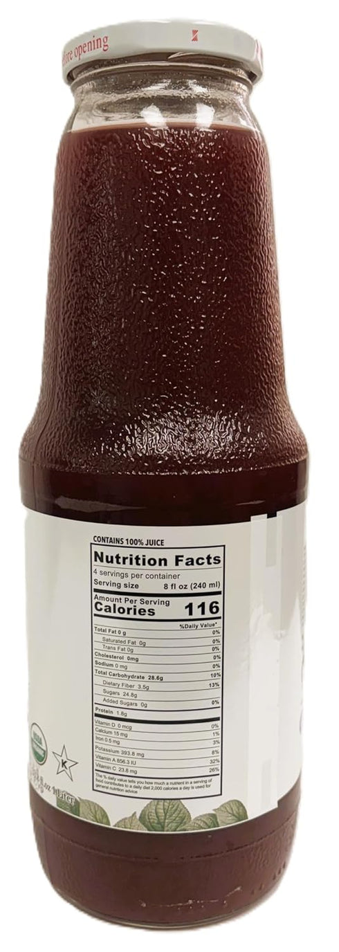 33.8 Oz (2 Pack) Anna and Sarah Organic Tart Plum Juice - Glass Bottle No Sugar Added, No Artificial Colors, No