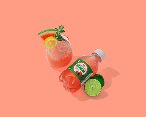 12 Count Boylan Bottling MASH Great Tasting Watermelon Lemon Lime Lightly Carbonated Fruit Drink - Low Calorie & No
