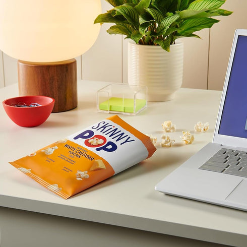 Pack, 0.5oz (40ct) SkinnyPop Popcorn, Original and Dairy-Free White Cheddar Variety Whole Grain Snack