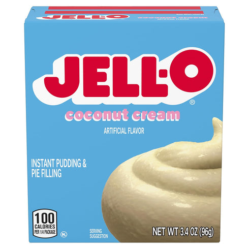 Jell-O Instant Coconut Cream Pudding & Pie Filling, 3.4 oz Boxes, Pack of 6