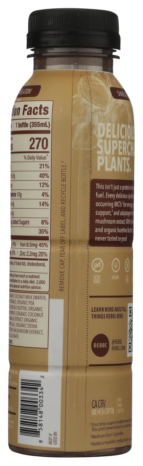 12 REBBL Organic Hazelnut Chocolate Protein, FZ