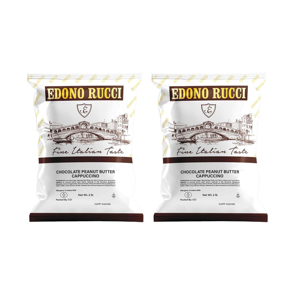 Edono Rucci Chocolate Peanut Butter Cappuccino Mix Rich, Creamy & Nutty, 2