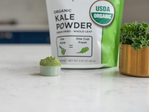 30 KOYAH - Organic USA Kale Powder (Equivalent to Cups Fresh): Freeze-dried, Whole-Leaf Powder