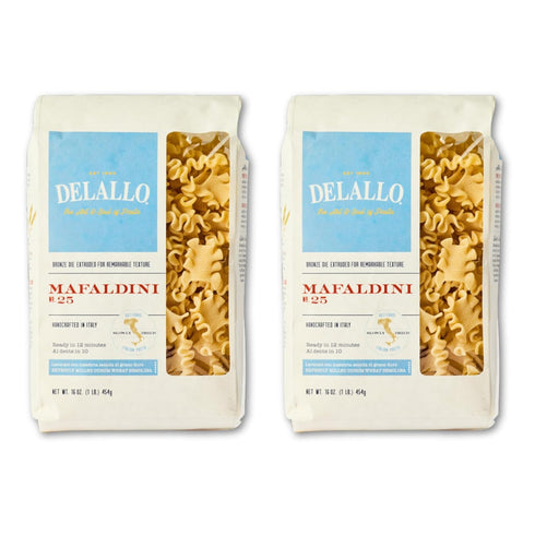 DeLallo Mafaldini Pasta, Mini Lasagna Noodles, Short Ruffle Shape, Vegan, Kosher, Non-GMO,
