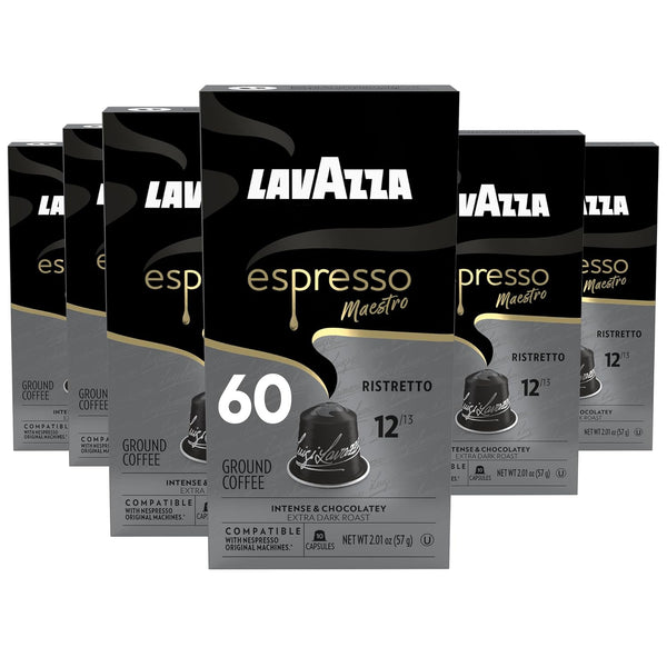 Lavazza Espresso Maestro Ristretto Aluminum Capsules Compatible with Nespresso* Original Machines, Dark