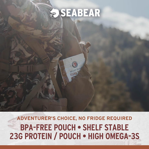 6-Pack 3.5 oz (Pack 6) SeaBear Ready to Eat Idaho Trout Trout Fillet, Fully Cooked, Shelf-Stable, No Refrigeration