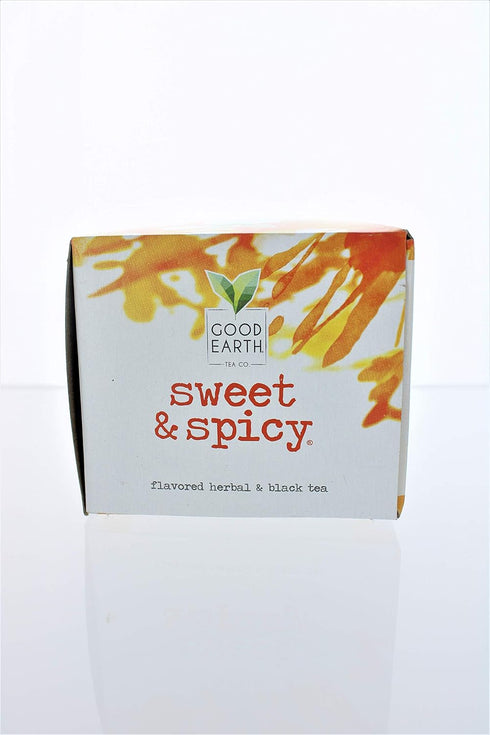 18 Count (Pack 6) Good Earth Sweet & Spicy Herbal & Black Tea, Tea Bags