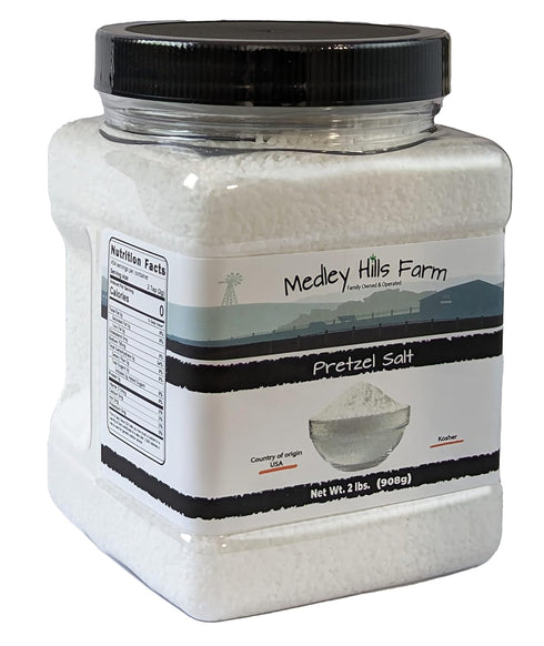 2 lbs. (Pack 2) Pretzel Salt by Medley hills farm in Reusable Container - Heat Resistant Premium Course Pretzel Salt