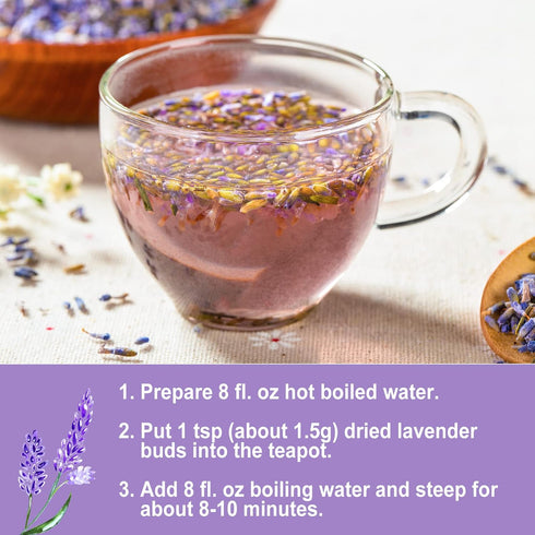 5oz/142g Olvvla - Dried Lavender Flowers - - Fragrant Food-Grade Lavender Buds - Perfect for Tea, Baking, Lemonade