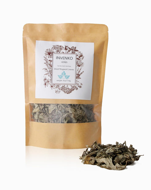 INVENKO Dried Mugwort Leaves herb Pure Hand Picked Bulk Nil Stem, Stalk,