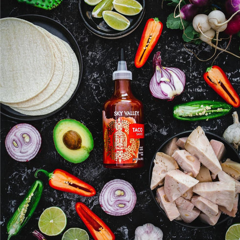13 Oz Sky Valley Taco Sauce - Medium heat, Taco Hot Sauce, Gluten Free, Vegan, Keto, Non-GMO, Verified, Made