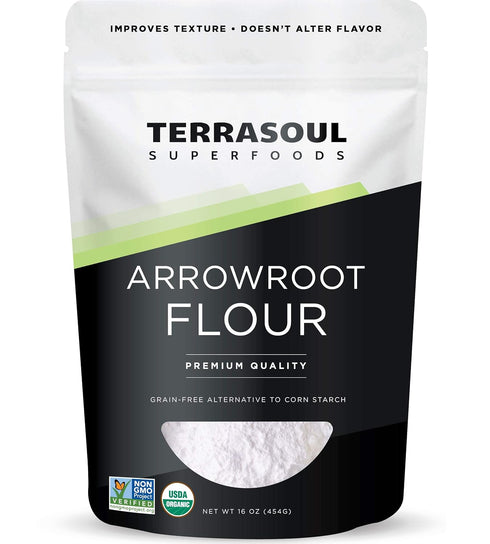 Terrasoul Superfoods Organic Arrowroot Flour, 1 Lb - Gluten-free | Improves Texture
