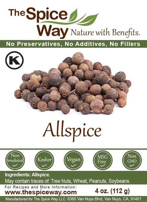The Spice Way Allspice - Whole (4 oz) for Curries, Sauces, Soups, and Pastries