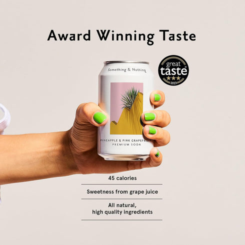 12 Oz (Pack 12) Something & Nothing Pineapple & Pink Grapefruit Flavoured Sparkling Water | Lightly Carbonated, Full
