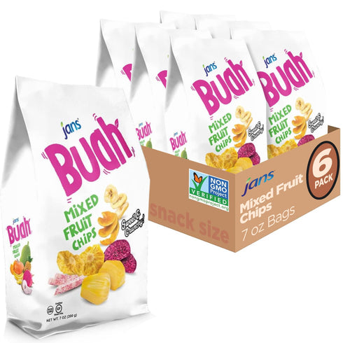 Jans Buah Mixed Fruit Chips, 7 Oz (Pack of 6 ) Tropical