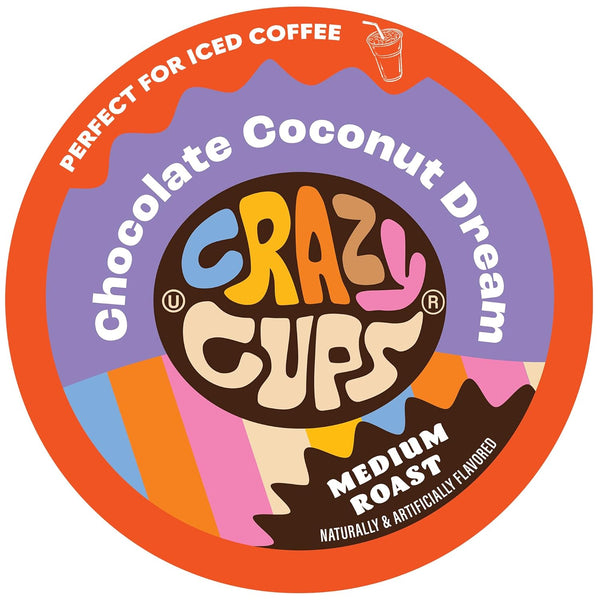 Crazy Cups Flavored Coffee for Keurig K-Cup Machines, Chocolate Coconut Dream, Hot