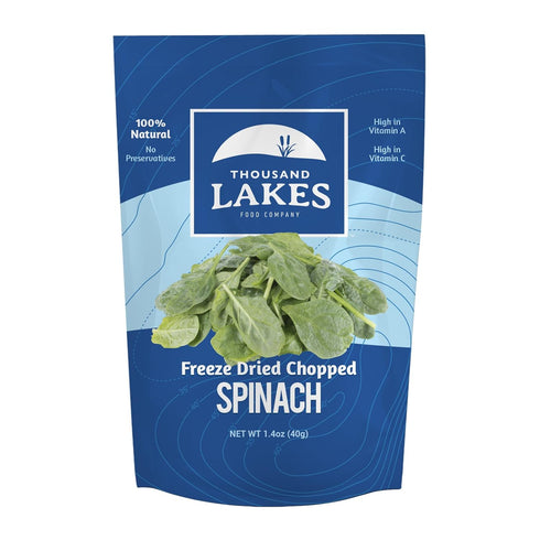 Thousand Lakes Freeze Dried Spinach Vegetables, 1.4 ounces | 100% Veggies | Excellent Source of Iron