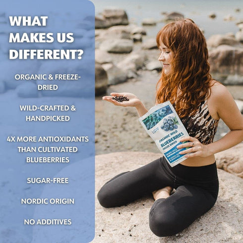 4 100% LOOV Wild Organic Dried Blueberries, No Added Sugar, No Added Oil, Ounces, Freeze Dried Blueberries Organic From