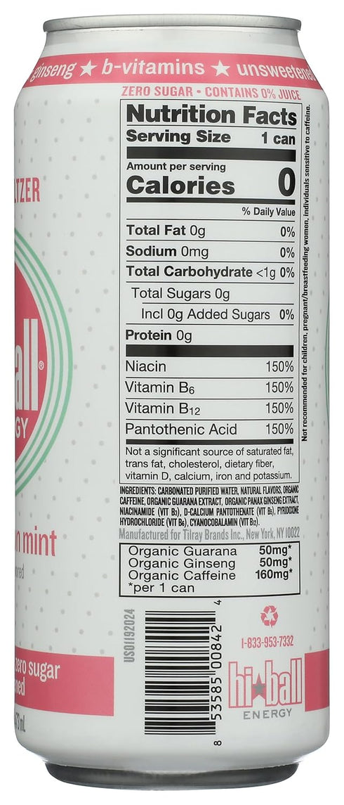 16 HIBALL ENERGY Watermelon Mint Sparkling Energy Water, FZ
