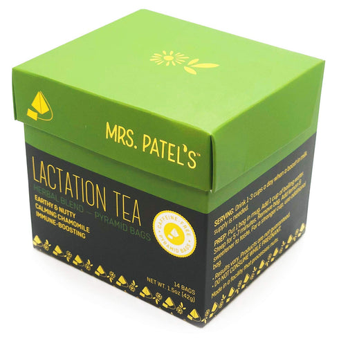 Mrs. Patel's Lactation Tea, Herbal Blend for Breastfeeding Moms, Caffeine Free, 14 Small Tea Bags