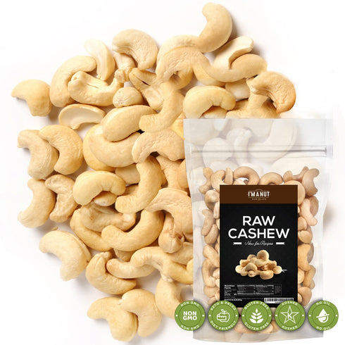Premium Raw Cashews 32oz (2 lbs.) Non-GMO, No Additives Batch Tested Gluten