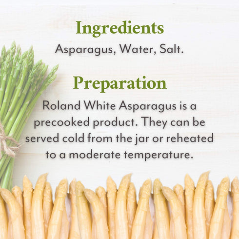 15 Pack 3 Roland Foods White Asparagus Spears, Specialty Imported Food, Ounce Can