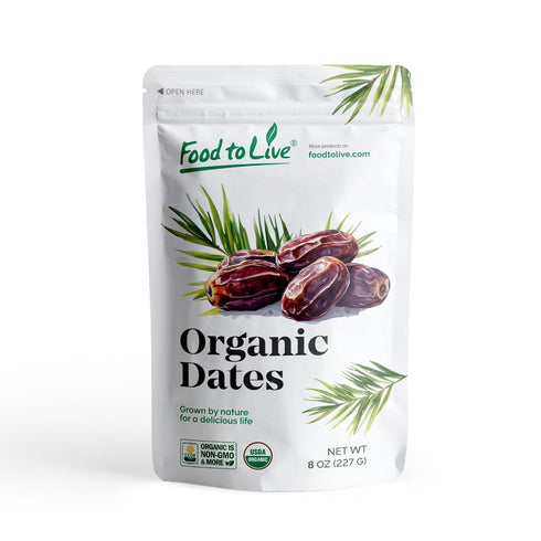 Food to Live Organic California Medjool Dates, 8 Ounces Soft & Juicy