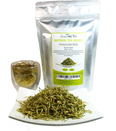 2 OZ (56grams), 100% Greenhilltea traditional health herbs Honey suckle dried herbal tea honeysuckle buds, Natural
