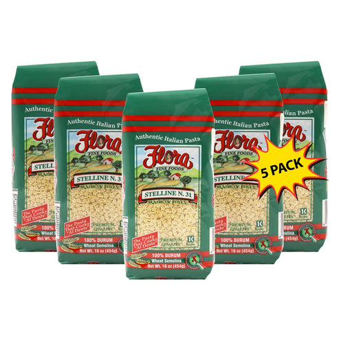 Pastina Pasta by Flora Foods - Stelline Pasta - Small Stars -