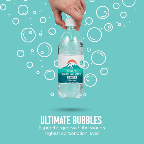16.9 oz, 24-Pack, IRIS Sparkling Water Bottles, fl Strong Carbonation from Mount Fuji Spring, Refreshing Japanese