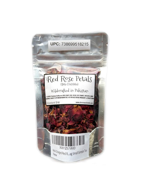 Reiki Charged Red Rose Petals Rosa Centifolia Wildcrafted Loose Leaf Dried Flower, 0.25 oz Bag Small Sample Tea