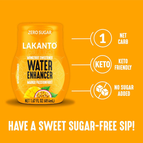 H2O (1.67 oz Pack 1) Lakanto Sugar Free Water Enhancer - Sweetened with Monk Fruit Sweetener and Erythritol, On the Go