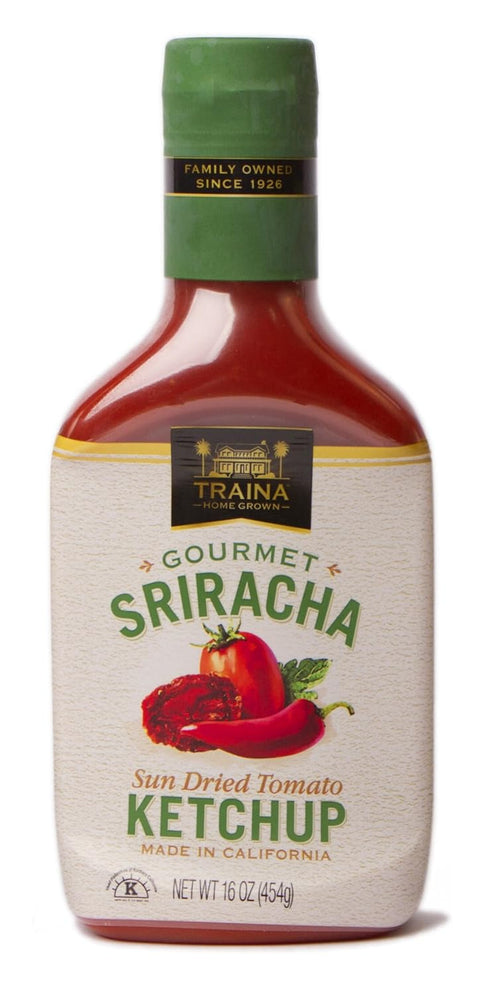 Traina Home Grown Gourmet Sriracha Ketchup - No Corn Syrup, Non GMO,