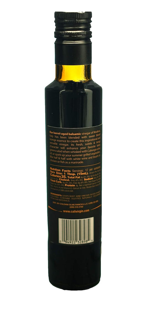 Calivirgin 250ml Balsamic Vinegar - Blood Orange Flavored Traditional Balsamic Vinegar - Thick, Velvety, Authentic