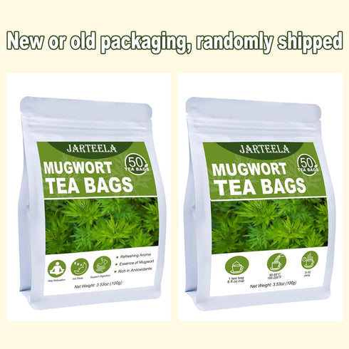 2g 50 Count Jarteela - Mugwort Tea Bag, x - Pure Mugwort Herb - Natural Herbal Tea Bags for Digestion - Non-GMO