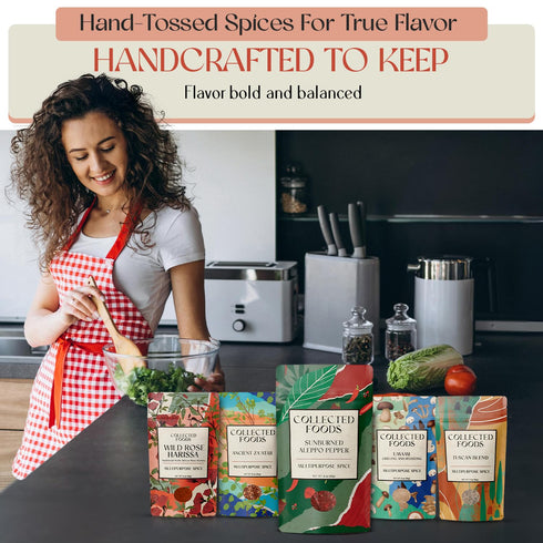 Set, Vegan Spice Gift Gourmet Seasoning Collection by NYC Chefs | Includes Zaatar, Umami Powder, Tuscan Blend, Harissa
