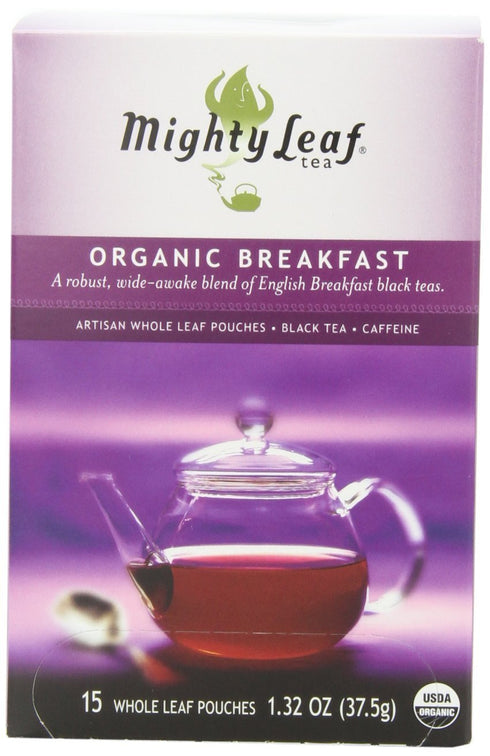 Mighty Leaf Organic Breakfast Black Tea 45 Count (3 Packs of 15)